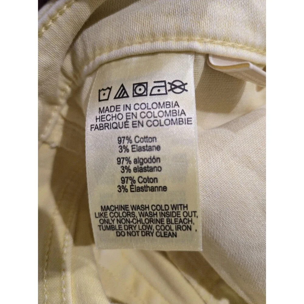 Michael Kors Izzy Womens Size 8 Yellow Skinny Jeans Stretch Denim Mid Rise